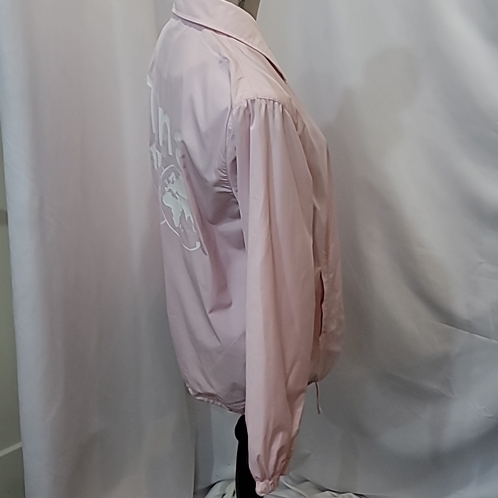 RARE* NWOT TNA Worldwide Rain Jacket Long Snap Button Pastel Pale - Picture 3 of 8
